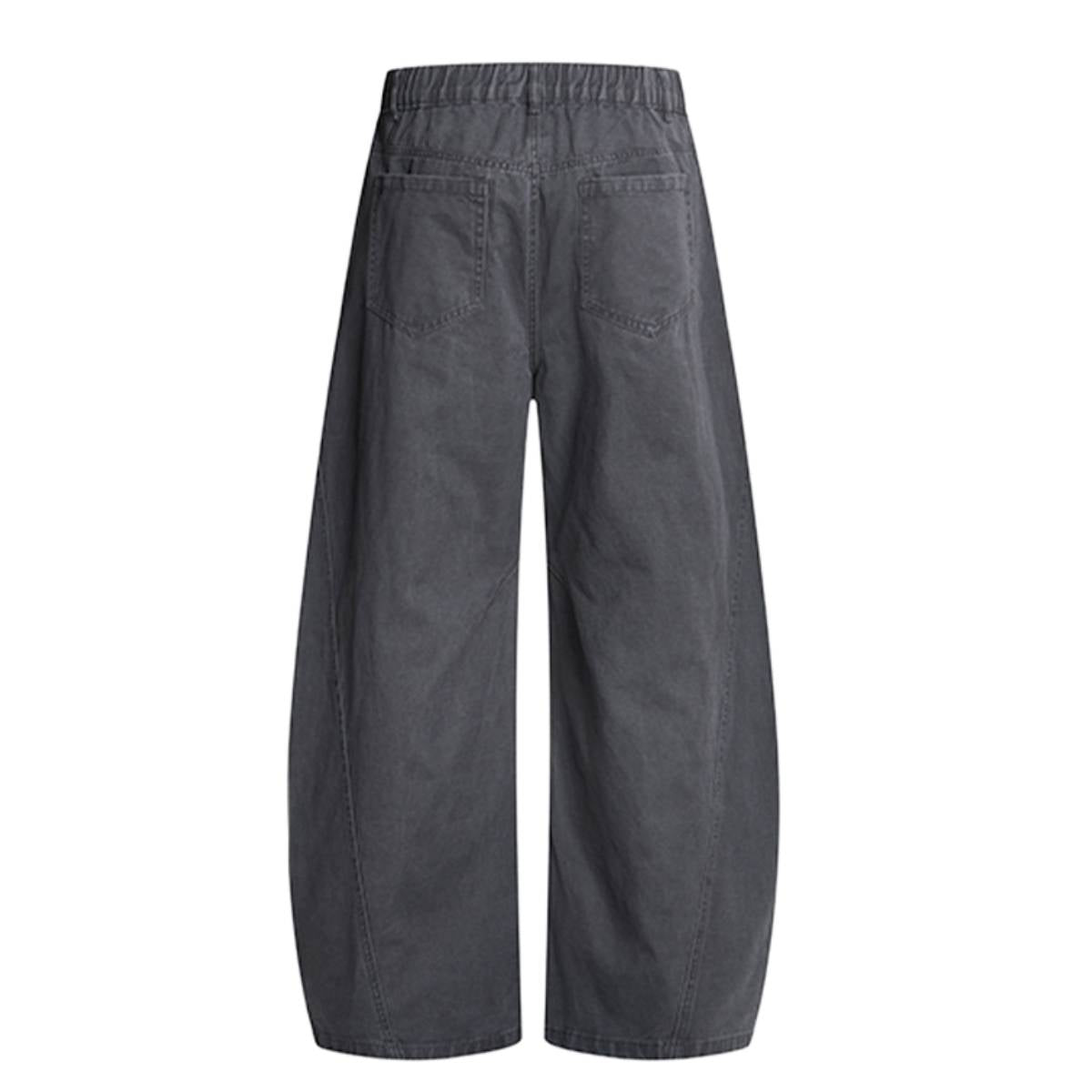 Pantalones de algodón con pierna ancha y color liso