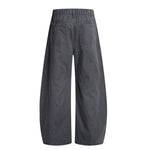 Pantalones de algodón con pierna ancha y color liso