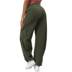 Relaxed-Fit Pleated Parachute Pants