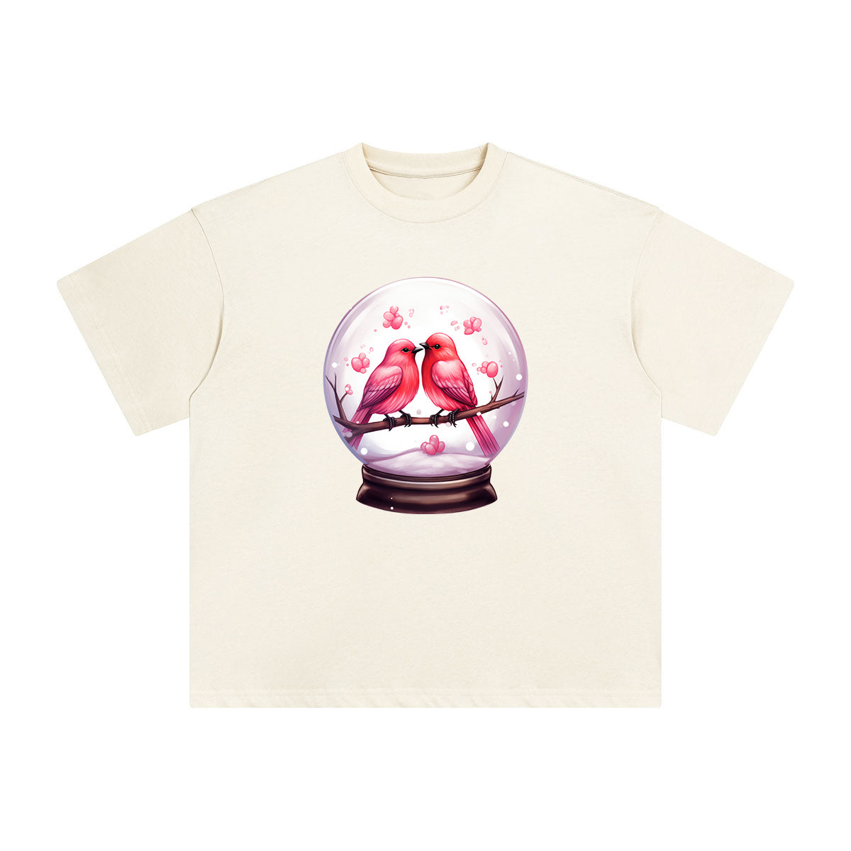 Valentine Birds Globe Graphic Tee-INNBLAC Fashion Apparel