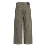 Men's Washed Punk Pleated Loose-Fit Casual Wide-Leg Denim Pants