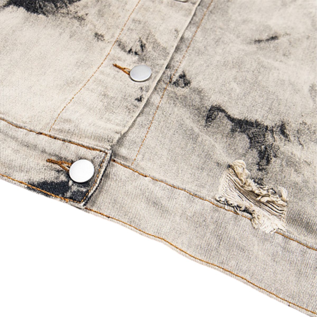 Men's Spring Autumn Tie-Dye Loose Casual Lapel Denim Jacket