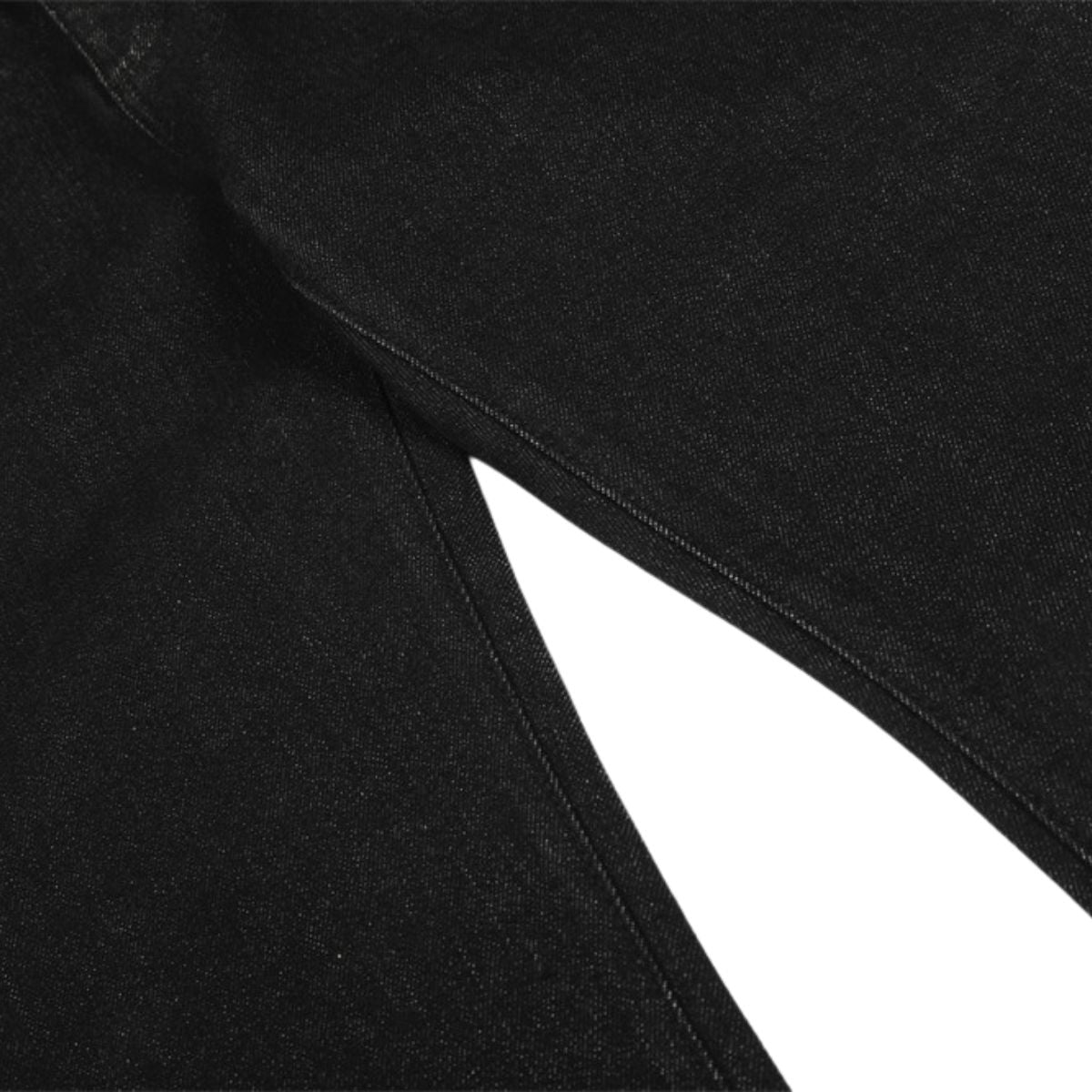 Men's Raw Denim Flare Straight Pants Clean Fit Minimal Street