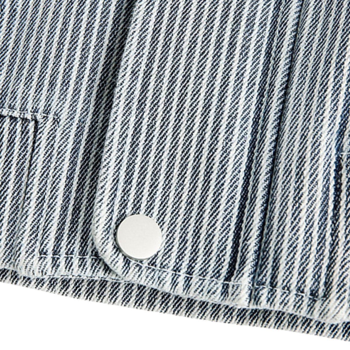 American Striped College Style Embroidered Denim Jacket