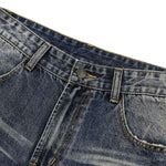 Loose Straight‑Leg Vintage Whiskered Jeans