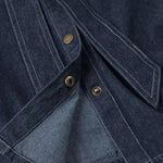 Stand-up Collar Bow Denim Blouse