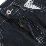 Paneled Pocket Decor Relaxed Raw Denim Jeans
