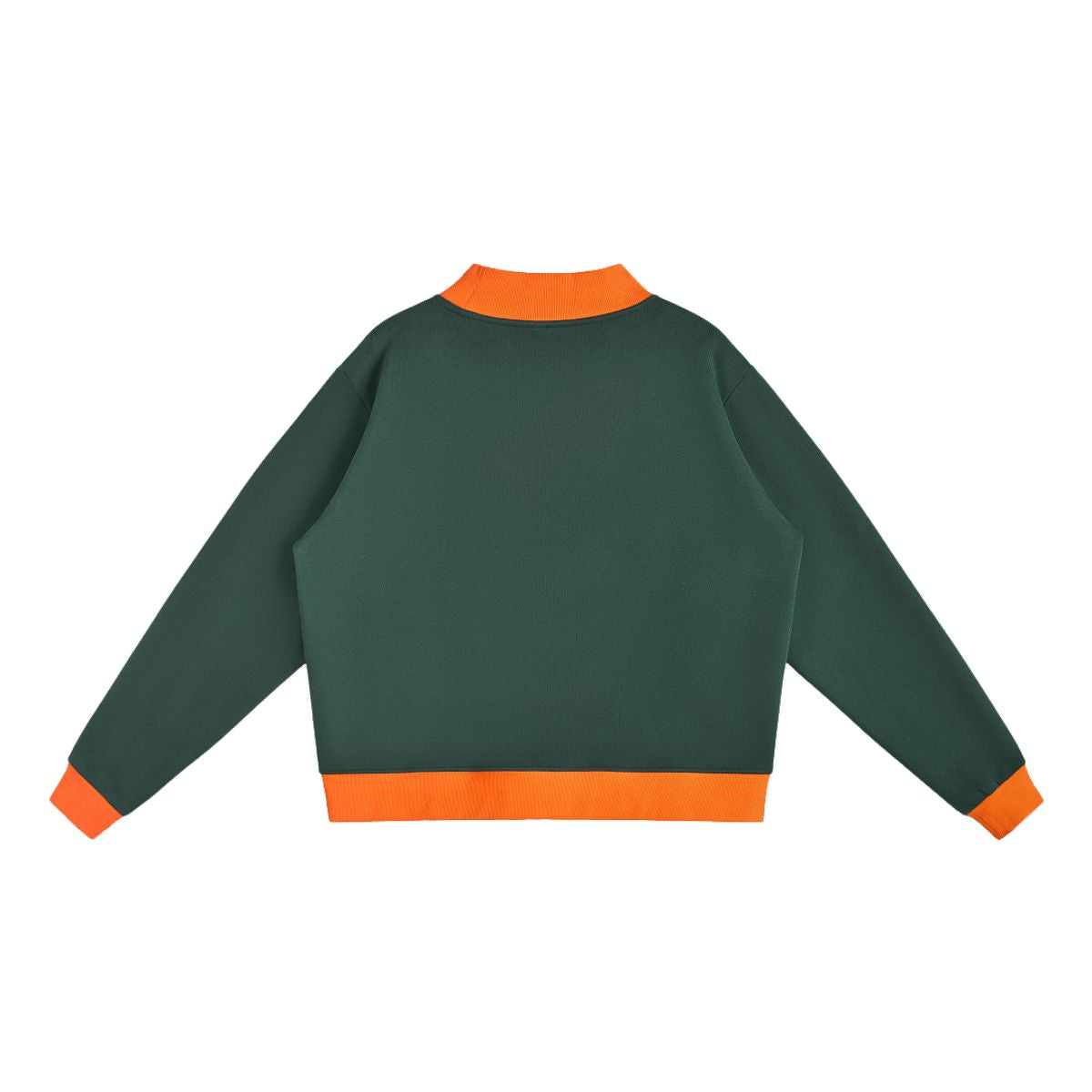 Mock Neck Sweatshirt With Contrast‑Color Stitching