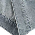 Loose-fitting Ripped Stitched Fashionable Washed Denim Jacket