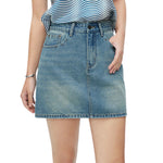 Women's Distressed Denim Mini Skirt