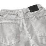 Vintage Wash Star Pattern Baggy Straight Leg Cargo Jeans