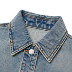 Vintage Washed Cropped Denim Trucker Jacket