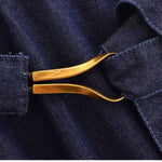 Falda vaquera con bordado de perlas y lavado vintage