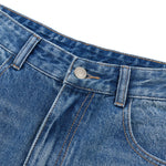 Retro Wash Ripped Wide Leg Denim Jeans