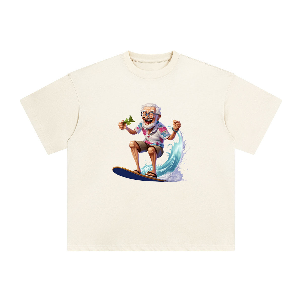 Grandpa Surfing Graphic Tee-INNBLAC Fashion Apparel