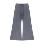 Heavyweight Washed Snow Wash Cotton Flare Pants for Women