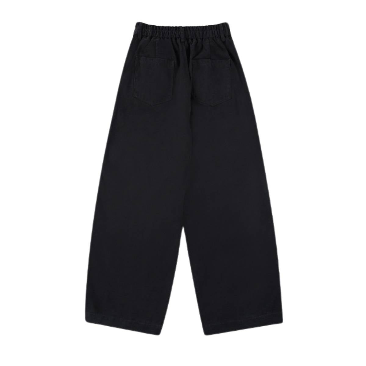 Pantalones de algodón con pierna ancha y color liso