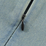 Falda vaquera con bordado de perlas y lavado vintage