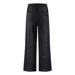 Dirty Washed Tie-Dye Splatter Print Relaxed Straight Leg Pants