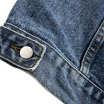 Retro Washed Color-Contrast Denim Jacket