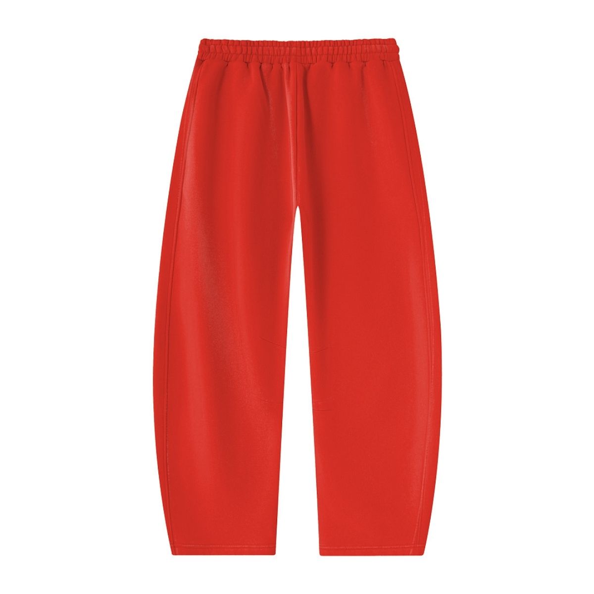 Vintage Washed Fleece‑Lined Elastic Waist Curved Leg Pants