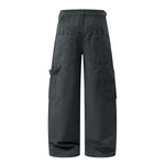 Printed Adjustable Waist Cargo Wide‑Leg Pants