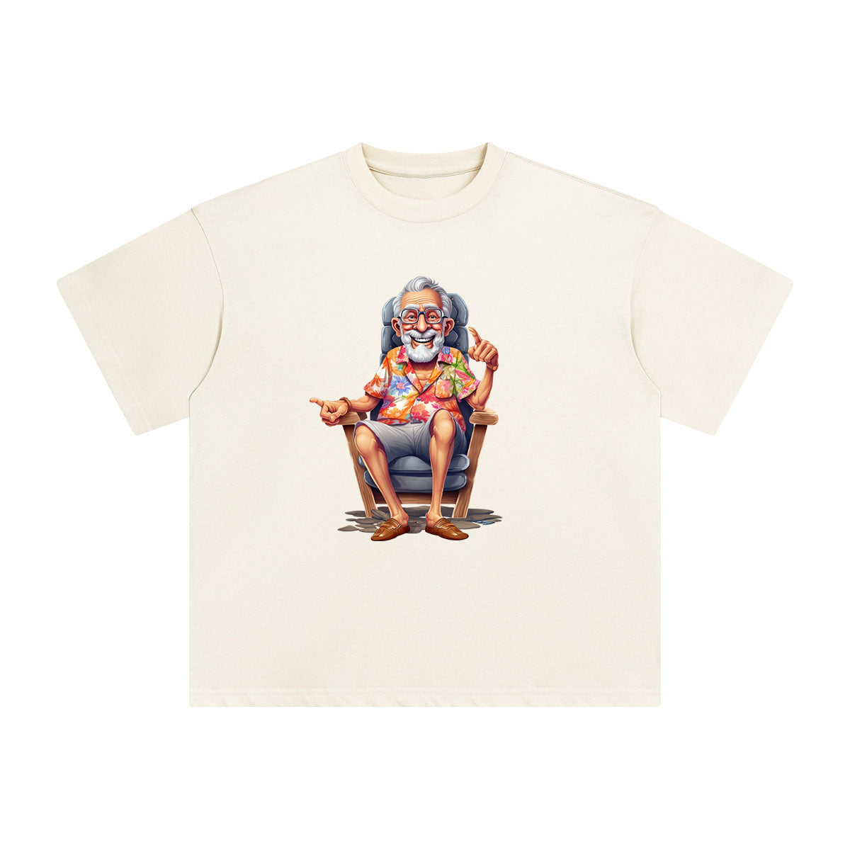 Grandpa Sitting On Beach Chair Graphic Tee-INNBLAC Fashion Apparel