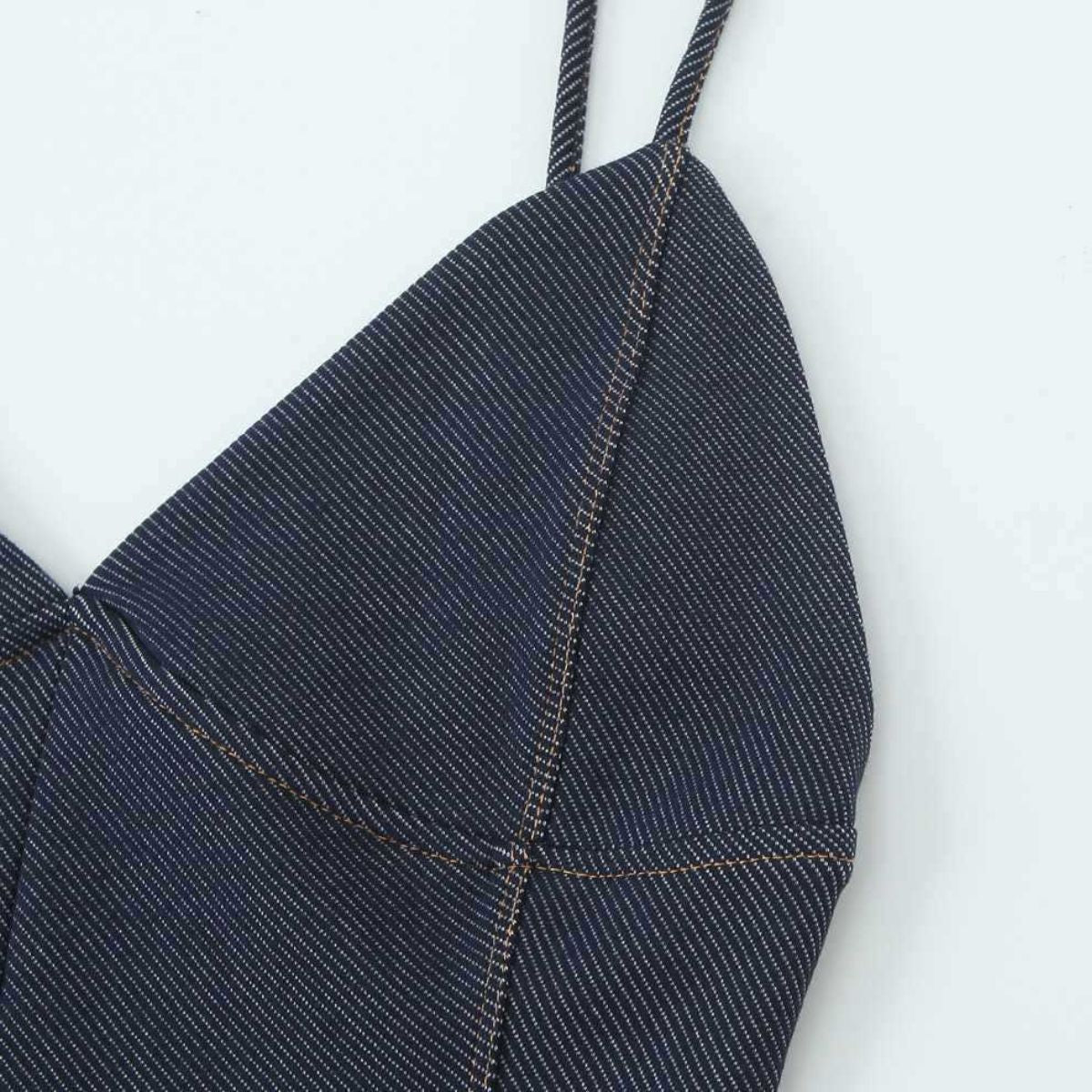 Women's Topstitched Twill Midi Dress