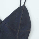 Women's Topstitched Twill Midi Dress