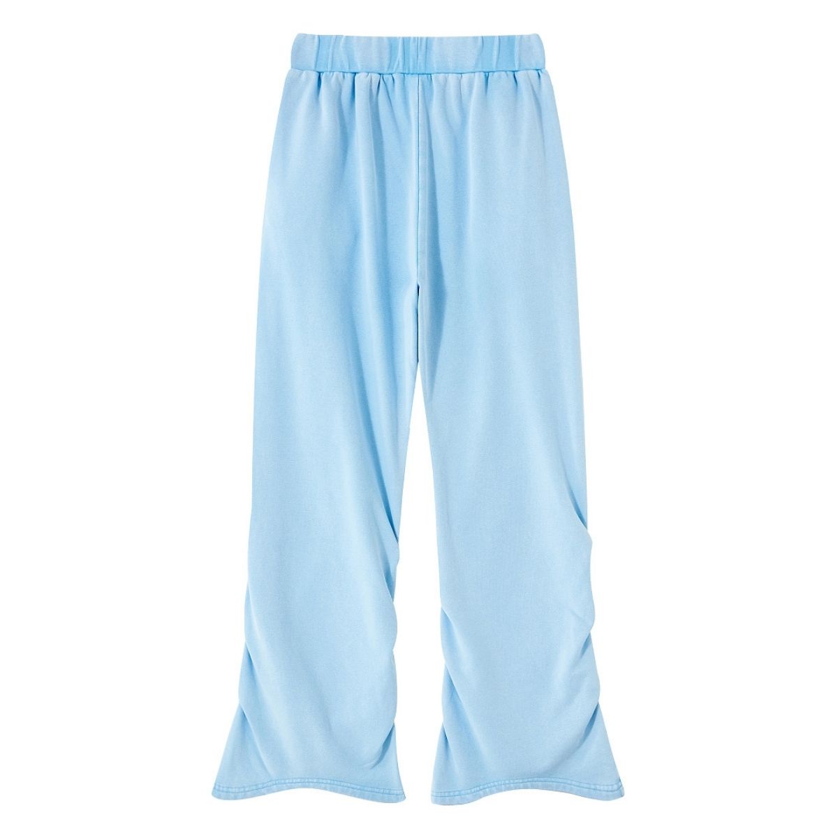 Vintage Washed Ruched Flared Casual Pants
