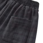 Plaid Straight Wide‑Leg Drapey Casual Pants