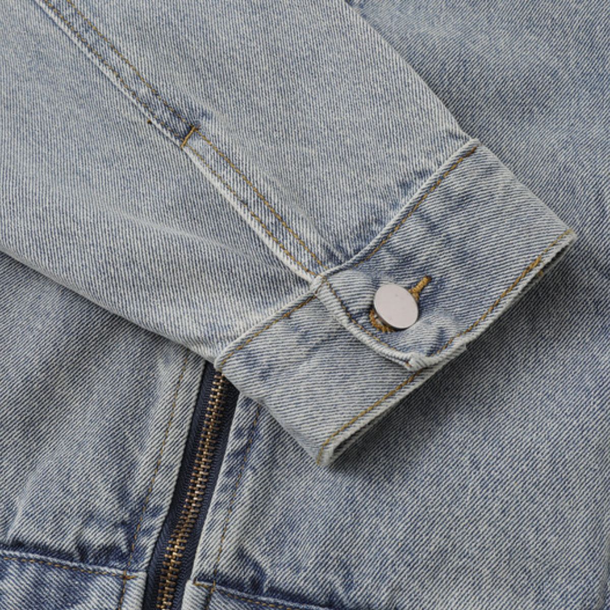 Unisex Loose Retro Workwear Washed Denim Jacket