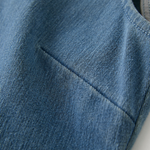 Relaxed Sleeveless Denim Scoop Neck Midi Dress