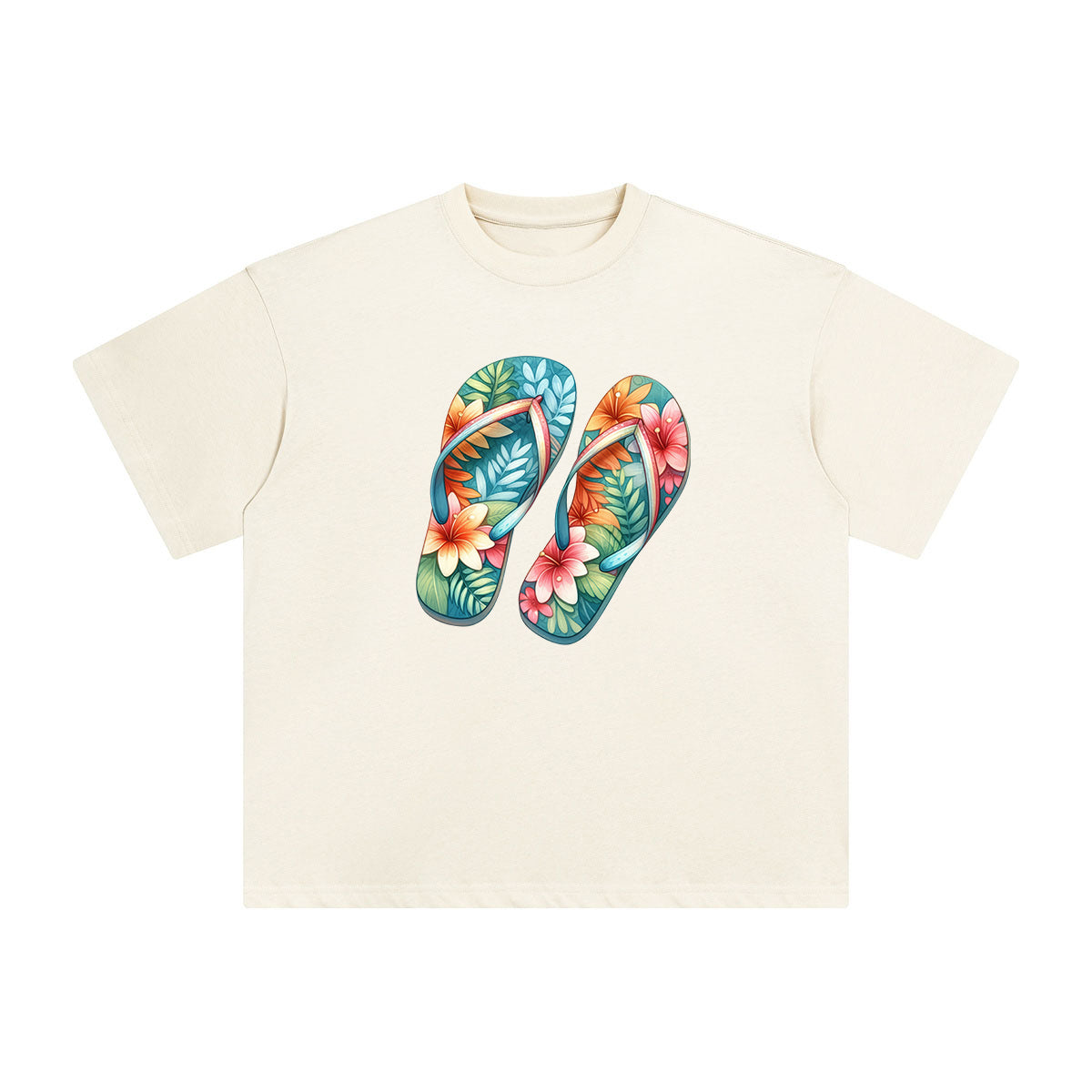 Summer Vacation Slippers Graphic Tee-INNBLAC Fashion Apparel