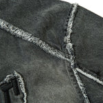 Oversized Stand-up Collar Washed Distressed Denim Jacket