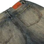 Vintage Heavy-Wash Ripped Deconstructed Baggy Wide-Leg Jeans