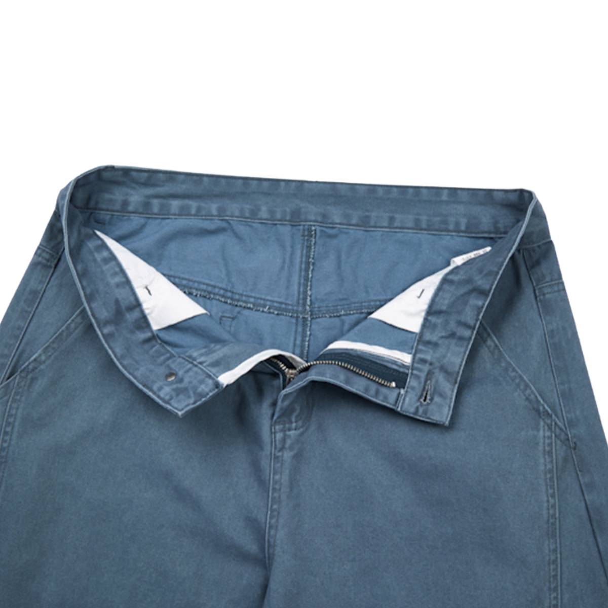 Pantalones de algodón con pierna ancha y color liso