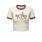 Contrast Colors Retro Graphic Crop Top-INNBLAC Fashion Apparel