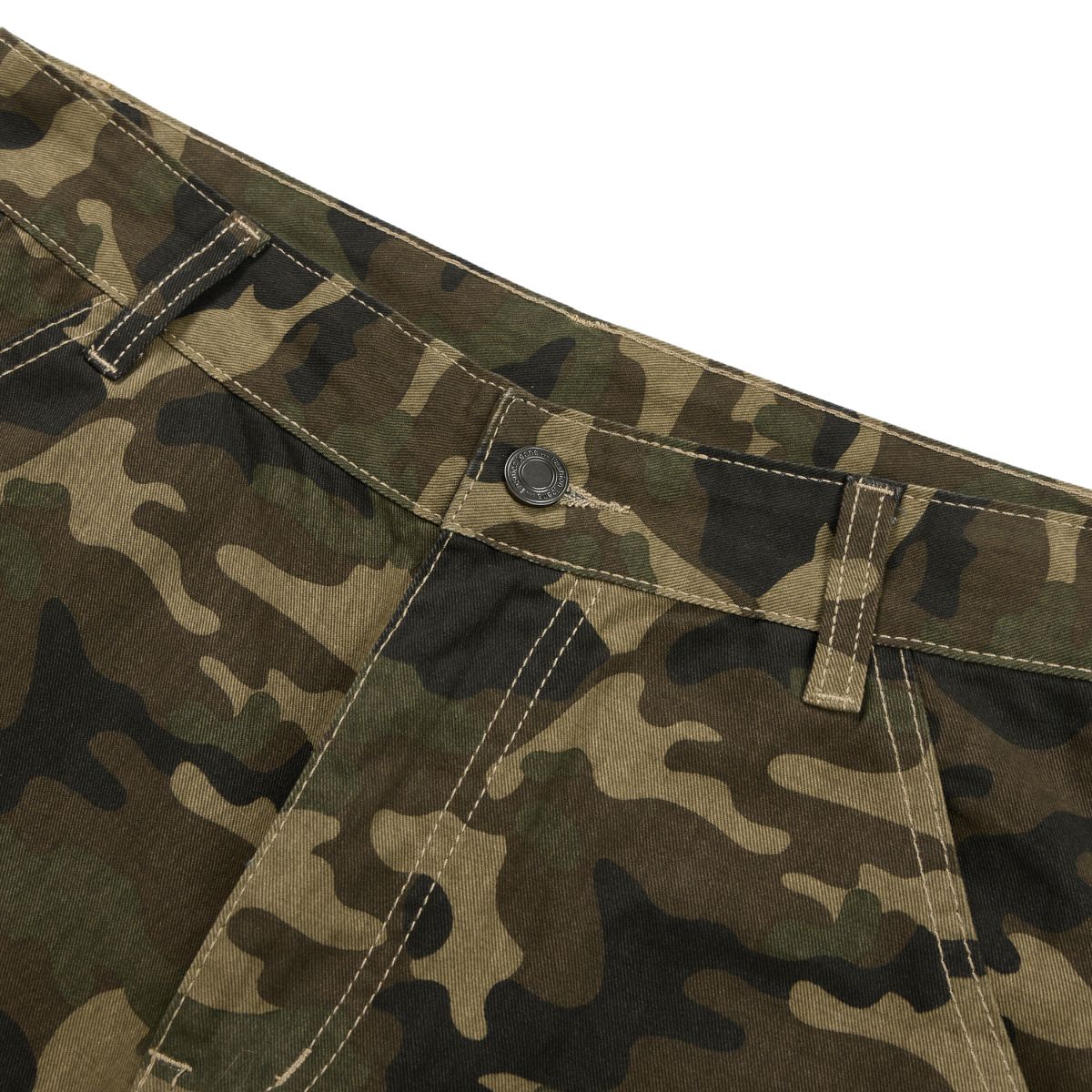 Camouflage Curved‑Blade Cargo Pants