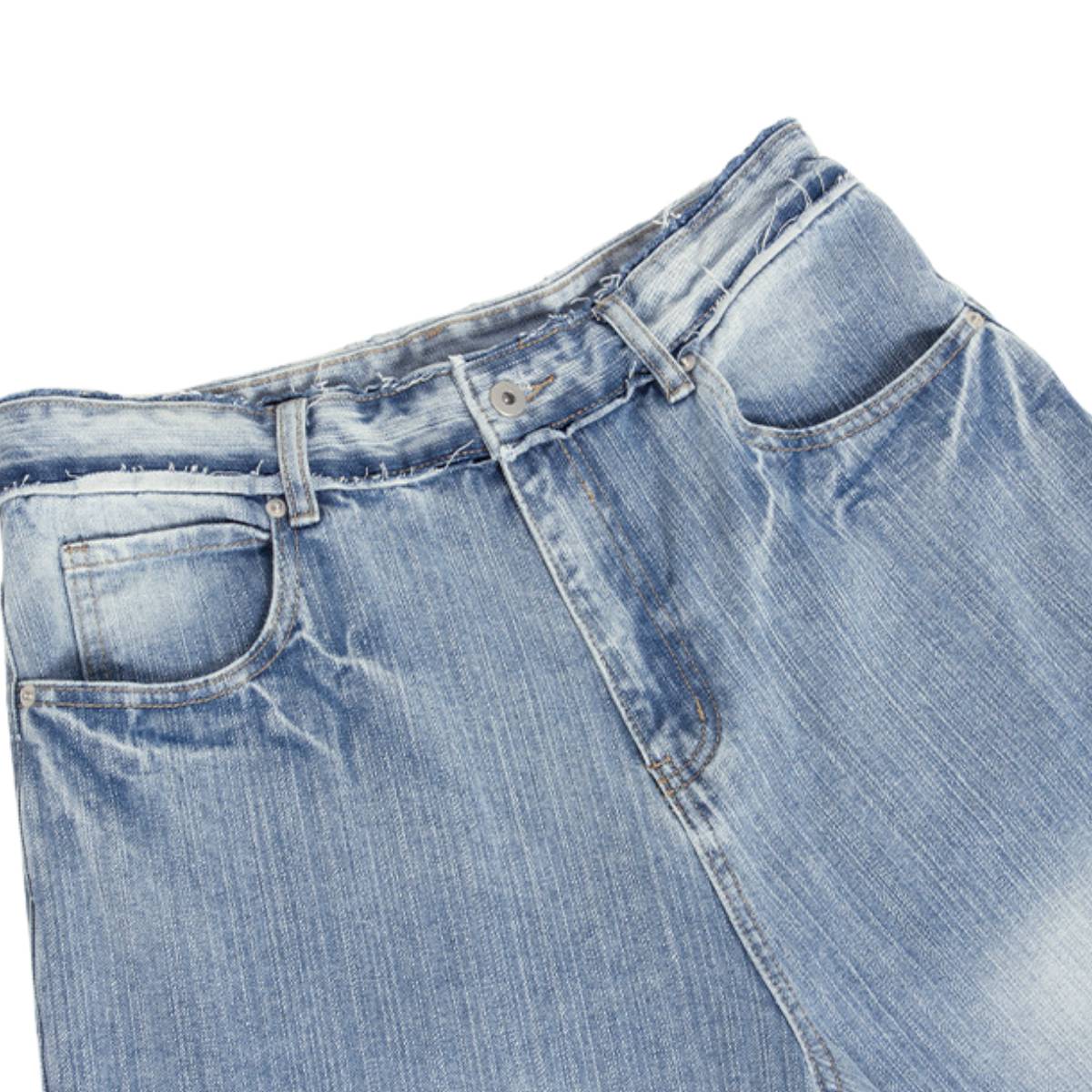 Vintage Washed Distressed Baggy Denim Jeans