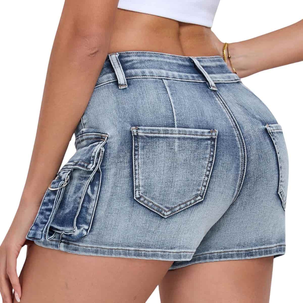 Women's Y2K Cargo Denim Ultra Shorts