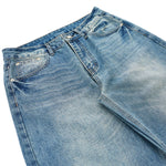 3D Washed Wide Leg Jeans