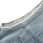 Shorts vaqueros con mariposas bordadas y adornados con perlas