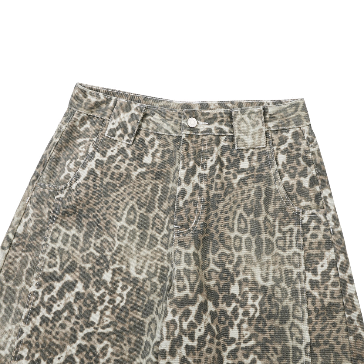 Retro Leopard Baggy Bermuda Shorts