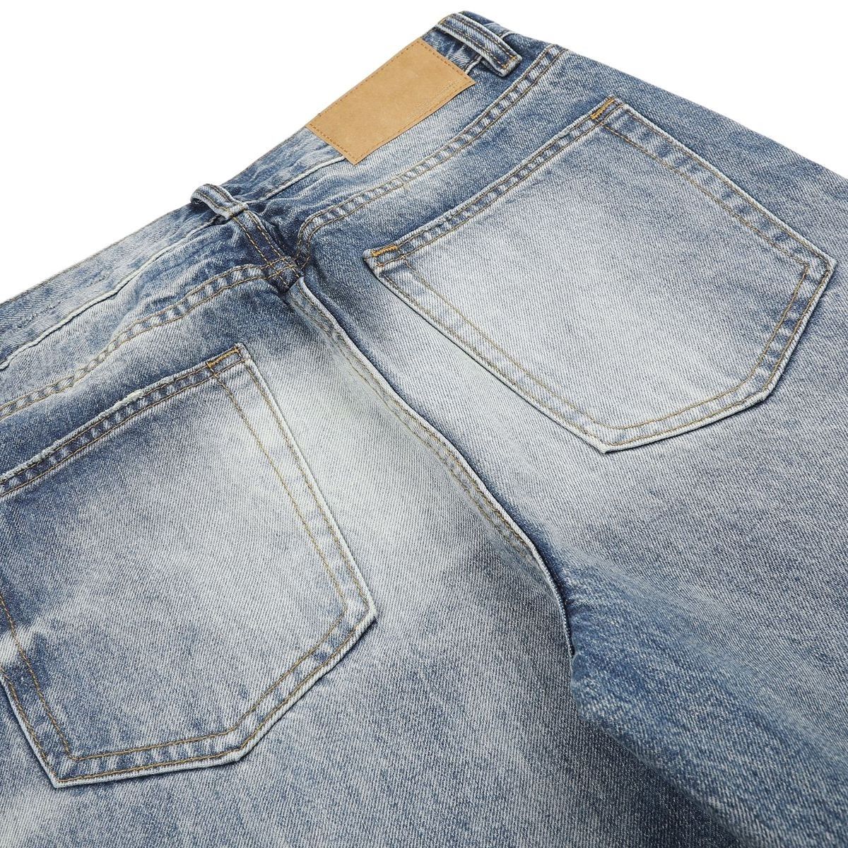 Vintage Whiskering Relaxed‑Fit Casual Jeans