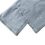 Distressed Stretch Flared Denim Jeans
