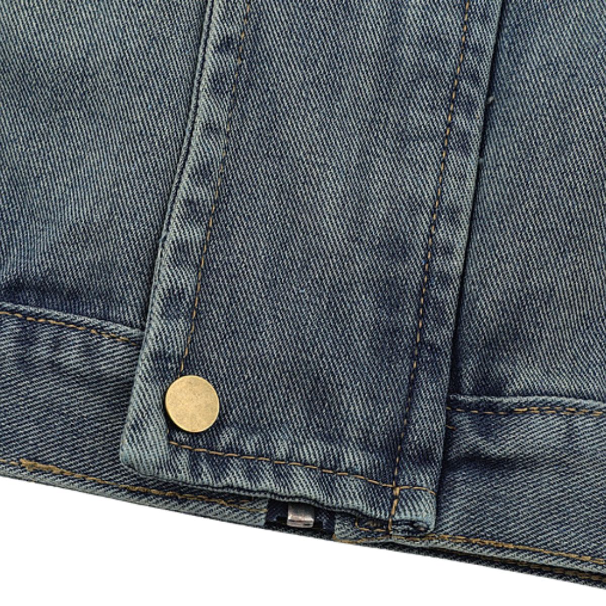 Heavy Craft Motorcycle Style Loose Casual Workwear Washed Denim Jacket