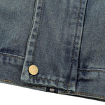 Heavy Craft Motorcycle Style Loose Casual Workwear Washed Denim Jacket