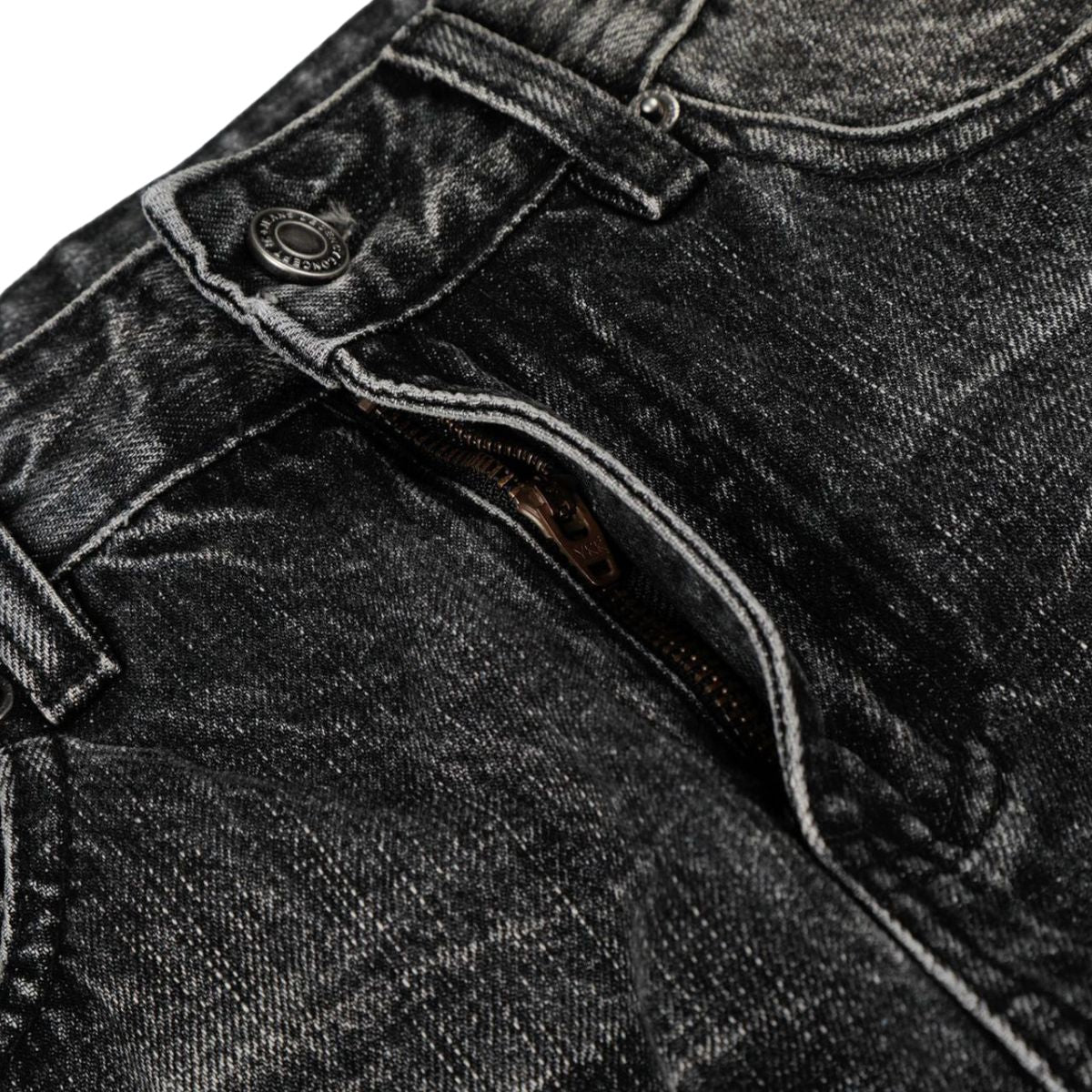 Vintage Washed Wide Leg Lightning Whisker Jeans