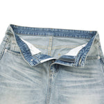 Vintage Washed Curved Loose Wide-Leg Jeans